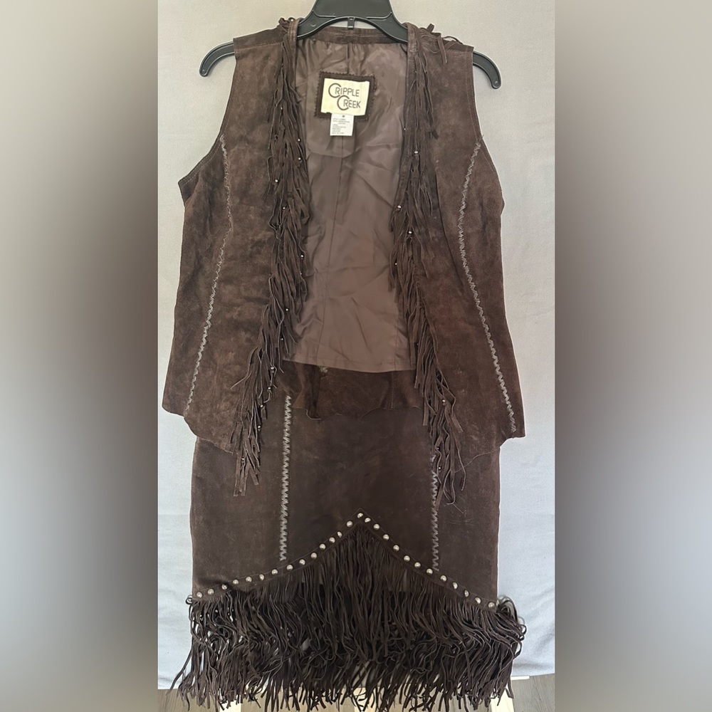 Brown suede two peace very soft never worn size medium